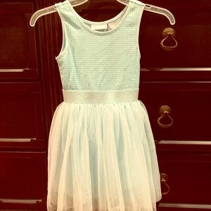Girls pale blue tulle dress